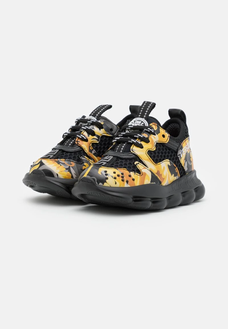 Versace Enfant Baskets Basses Nero/oro 2 Versace Enfant Baskets Basses Nero/oro – Image 2