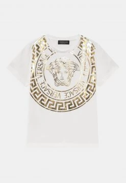Versace MEDUSA UNISEX T Shirt Imprimé Bianco/oro