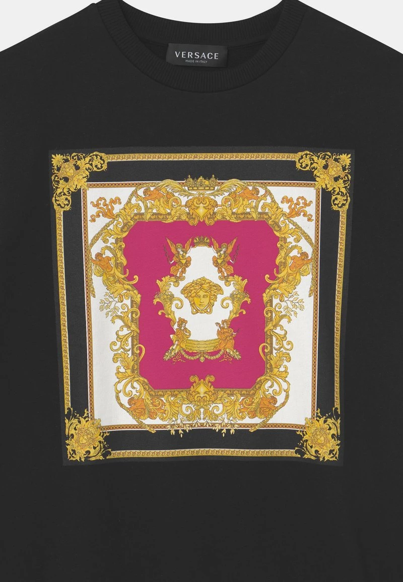Versace Enfant DRESS MEDUSA RENAISSANCE LOGO Robe De Jour Nero/fucsia/oro/bianco 3 Versace Enfant DRESS MEDUSA RENAISSANCE LOGO Robe De Jour Nero/fucsia/oro/bianco – Image 3